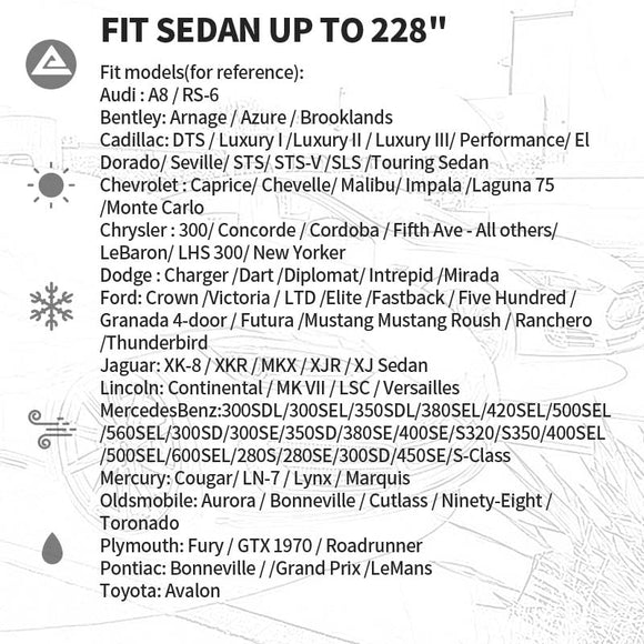 Basic Guard Universal Fit Sedan Car Cover – 3-Layer Non-Woven Fabric for All-Weather Protection