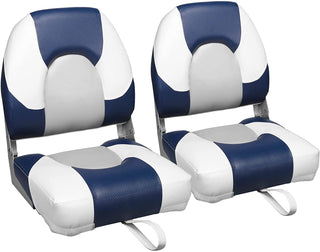 Buy blue-white-light-grey A Pair of Low Back Folding Fishing Boat Seats