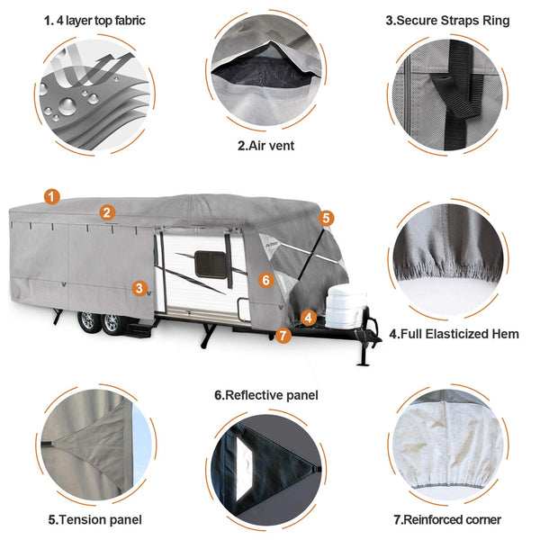 NEW EASY SETUP Travel Trailer RV Cover GRAY