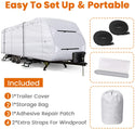 Travel Trailer RV Cover 210D Ripstop Diamond Silver Waterproof