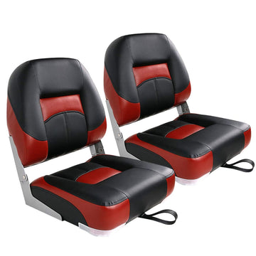 Buy black-red-2-seats Low Back Fold Down Fishing Boat Seats