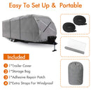 Travel Trailer RV Cover 300D Top Premium Fabric GRAY-3