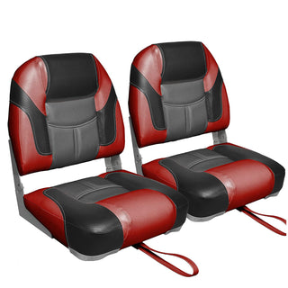 Buy red-charcoal-black A Pair of Elite Low Folding Fishing Boat Seat (2 Seats)