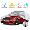 Sedan Car Cover Aluminium Cotton with Door Zipper 3 Different Sizes GREY