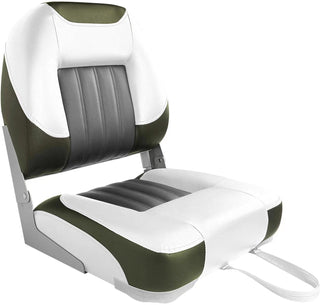 Buy white-green-1-seat Low Back Folding Fishing Boat Seats - Stainless Steel Screws Included