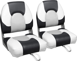 Buy black-white-light-grey High Back Folding Fishing Boat Seats (2 seats)