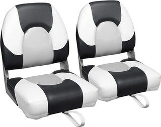 Buy black-white-light-grey A Pair of Low Back Folding Fishing Boat Seats
