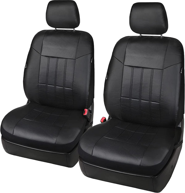 Faux Leather Car Front Seat Covers Universal Fit- Leader Accessories