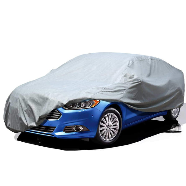 Sedan Car Cover 3 LayerUniversal Fit  Nonwovens 6 Different Sizes GREY