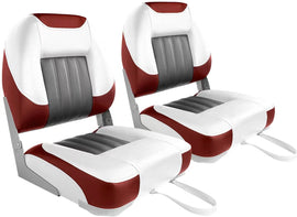 Buy white-red-2-seats Low Back Folding Fishing Boat Seats