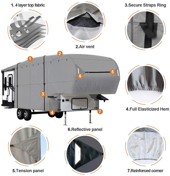 EASY SETUP 5th Wheel RV Cover GRAY