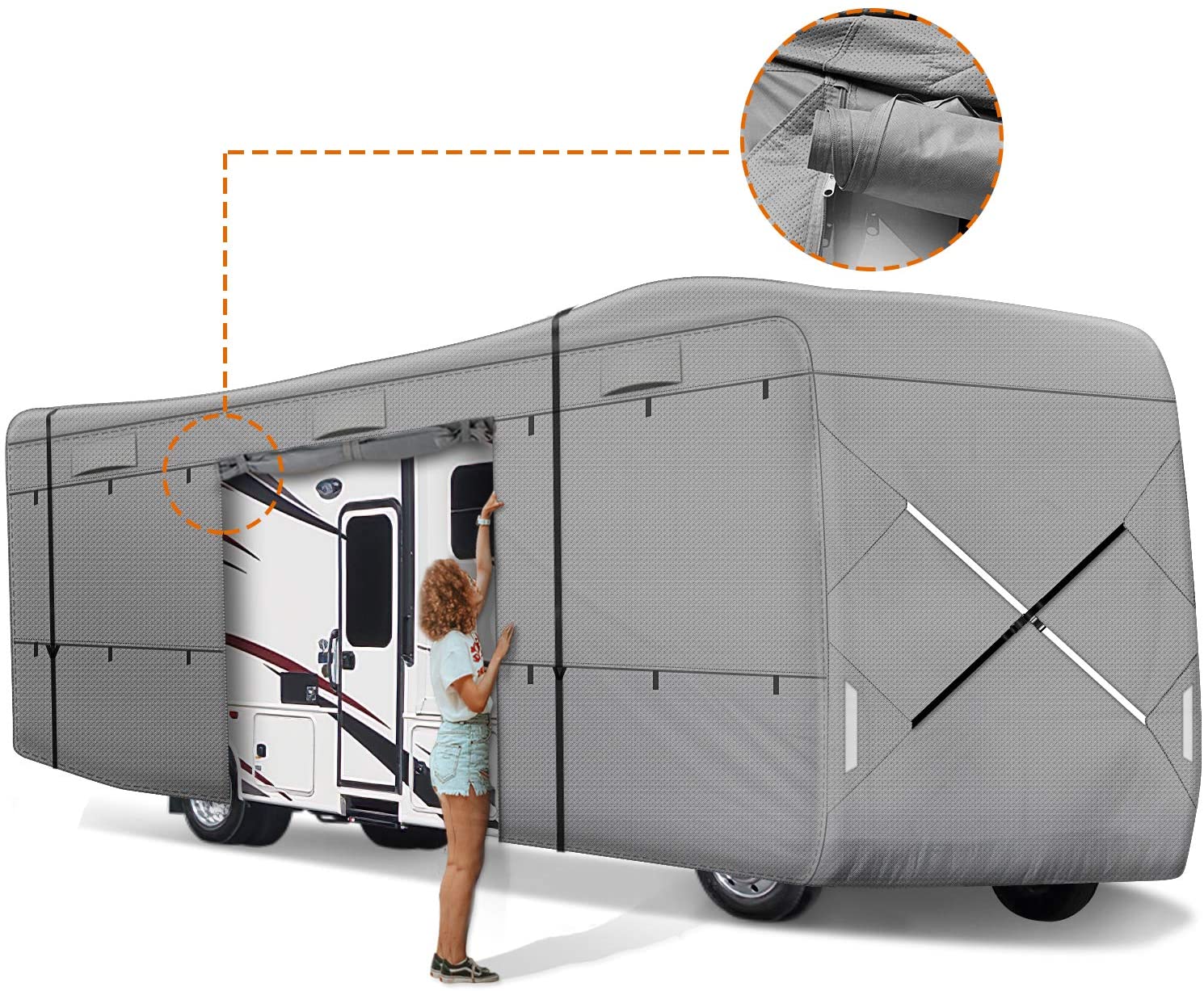 Class A RV Cover GRAY Wateproof - Leader Accessories