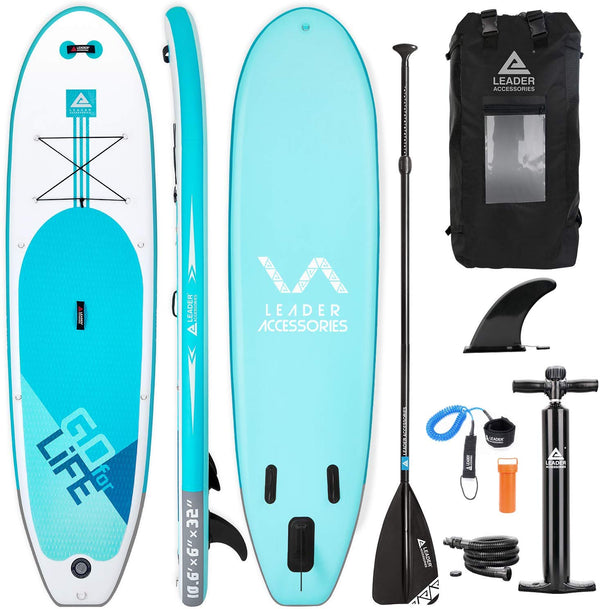 10'6" Inflatable Stand Up Board Aqua