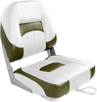 Buy white-olive-1-seat Low Back Fold Down Fishing Boat Seats - Stainless Steel Screws Included