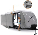 Travel Trailer RV Cover White Color Top GREY-1