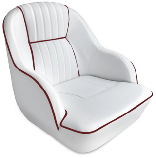 Buy white-red Premium Boat Seats Model B | Pontoon Captains Bucket Boat Seats