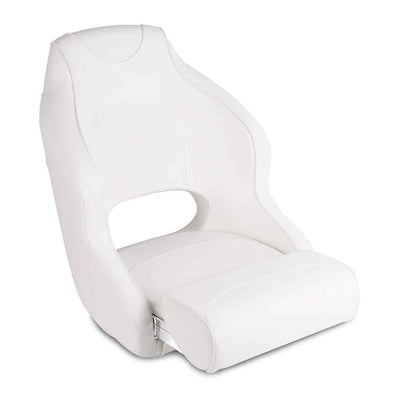 Buy model-a-white-white-piping Premium Boat Seats | Two Tone Captain&#39;s Bucket Boat Seats