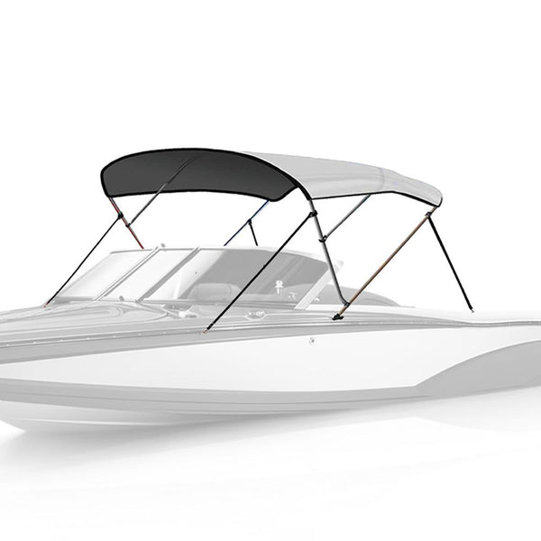 Leader Accessories 3 Bow Bimini Top Boat Cover Includes 4 Straps 2 Rear Support Poles Mounting Hardwares Storage Boot with 1 Aluminum Frame, 6'L x 46