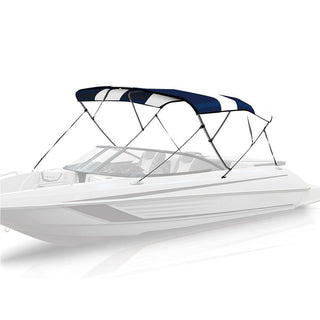 4 Bow Bimini Top NAVY BLUE/WHITE - High Quality Bimini Tops